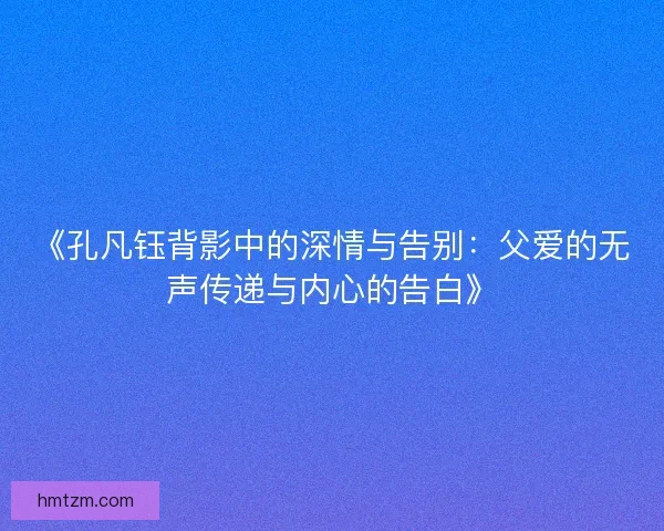 《孔凡钰背影中的深情与告别：父爱的无声传递与内心的告白》