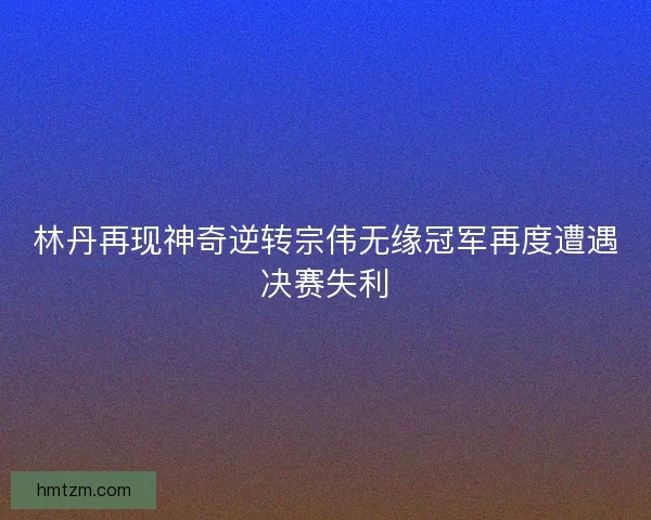 林丹再现神奇逆转宗伟无缘冠军再度遭遇决赛失利 林丹再现神奇逆转宗伟无缘冠军再度遭遇决赛失利